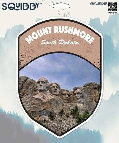Squiddy Mount Rushmore South Dakota - ملصق من الفينيل للهاتف والكمبيوتر المحمول وزجاجة المياه (طول 3 بوصات) in Saudi Arabia