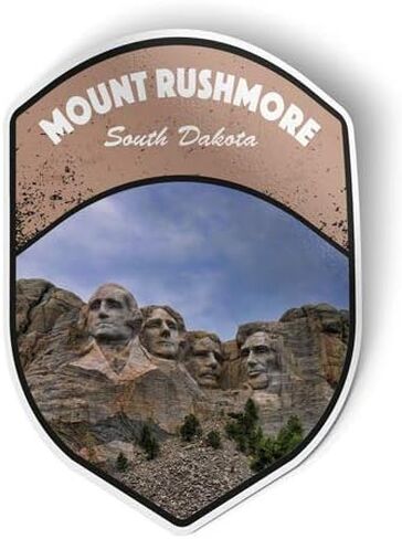 Squiddy Mount Rushmore South Dakota - ملصق من الفينيل للهاتف والكمبيوتر المحمول وزجاجة المياه (طول 3 بوصات) in Saudi Arabia