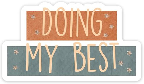 مجموعة ملصقات ملهمة Doing My Best - 3 ملصقات إيجابية شفافة لزجاجات المياه الخاصة بالكمبيوتر المحمول والهواتف in Saudi Arabia