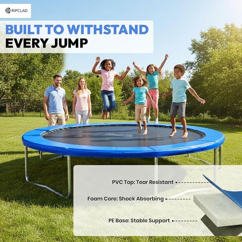 Trampoline Spring Cover, 14 FT Trampoline Pad Replacement, Waterproof & UV-Resistant Safety Pad with Durable Foam Padding for Outdoor Use in Saudi Arabia