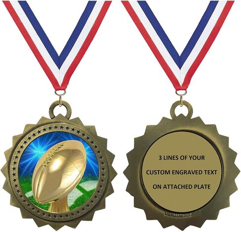 Express Medals 1 to 50 Packs Engraved Personalized Gold Football Medals Trophy Award with Neck Ribbon Medal Trophies Award Tournament Prize Gift Custom in Saudi Arabia