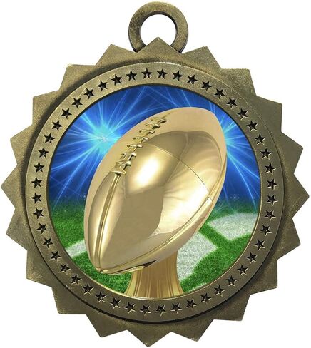 Express Medals 1 to 50 Packs Engraved Personalized Gold Football Medals Trophy Award with Neck Ribbon Medal Trophies Award Tournament Prize Gift Custom in Saudi Arabia