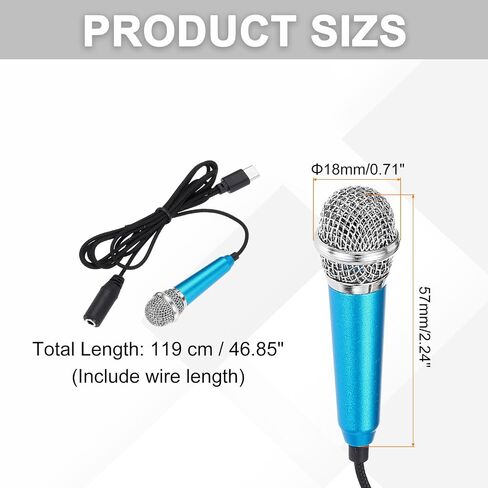 MECCANIXITY Mini Microphone, Hot Pink, 3.5mm, USB, Laptop, Smartphone, Tablet Compatible, 119cm Cable, Low Noise, 1 Channel in Saudi Arabia
