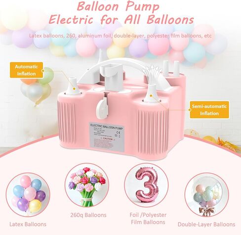 مضخة بالونات 4 في 1، مضخة بالون كهربائية رياضية رياضية لجميع البالونات، رقائق اللاتكس 260q بالون مايلر، وسادة هوائية تطفو على حمام السباحة، كرة يوجا، منفاخ منفاخ بالون in Kuwait