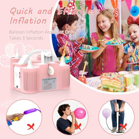 مضخة بالونات 4 في 1، مضخة بالون كهربائية رياضية رياضية لجميع البالونات، رقائق اللاتكس 260q بالون مايلر، وسادة هوائية تطفو على حمام السباحة، كرة يوجا، منفاخ منفاخ بالون in Kuwait