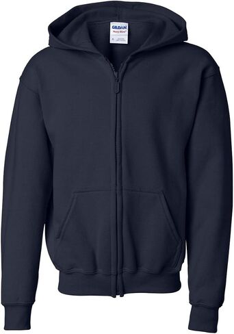Gildan Heavy Blend Full Zip Hooded Sweatshirt (G186B) Navy, S in Saudi Arabia
