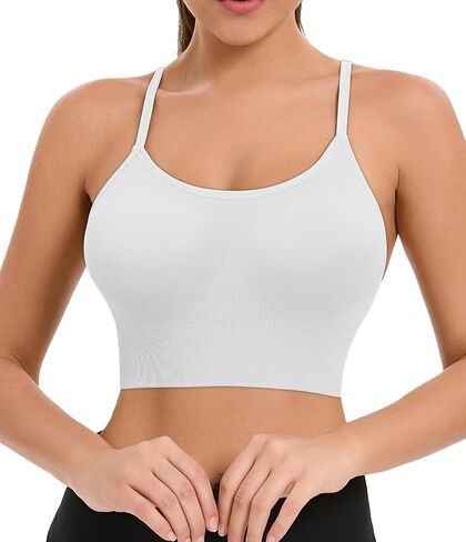 Sports Bra for Women Low Support Y Back Workout Bras Sexy Spaghetti Thin Straps Yoga Bras in Saudi Arabia