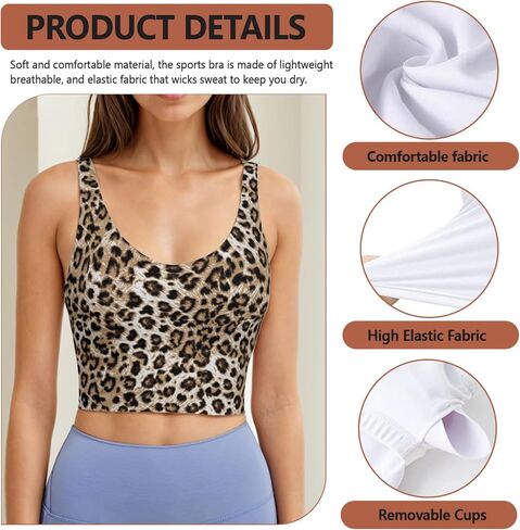 Sports Bras for Women Scoop Neck Workout Clothes Workout Crop Top with Built in Pads for Workout Running Yoga Bra in Saudi Arabia
