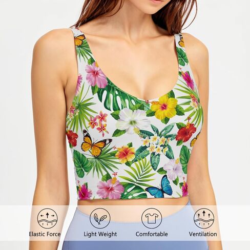 حمالات صدر رياضية للنساء برقبة واسعة وملابس للتمرين مع وسادات مدمجة للتمرين والجري واليوجا in Kuwait