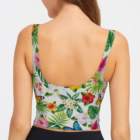 حمالات صدر رياضية للنساء برقبة واسعة وملابس للتمرين مع وسادات مدمجة للتمرين والجري واليوجا in Kuwait