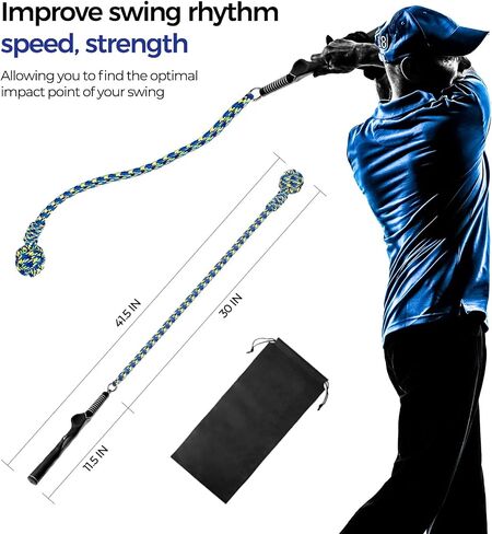 Golf Rope Swing Trainer, Professional Golf Training Aid and Posture Corrector, Improve Tempo Accuracy Practice Equipment for Beginners and Experienced Golfers in Saudi Arabia