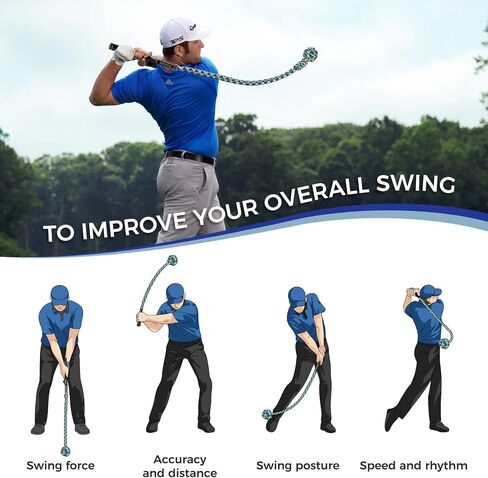 Golf Rope Swing Trainer, Professional Golf Training Aid and Posture Corrector, Improve Tempo Accuracy Practice Equipment for Beginners and Experienced Golfers in Saudi Arabia