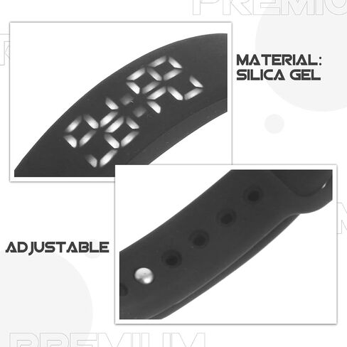 Wristband Bracelet with Pedometer Sleep Vibration Alarm Black Accurate Step Counting Real Temperature Display for Fitness Tracking in Saudi Arabia