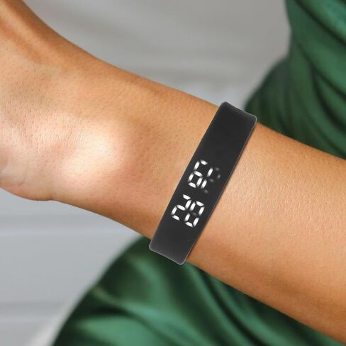 Wristband Bracelet with Pedometer Sleep Vibration Alarm Black Accurate Step Counting Real Temperature Display for Fitness Tracking in Saudi Arabia