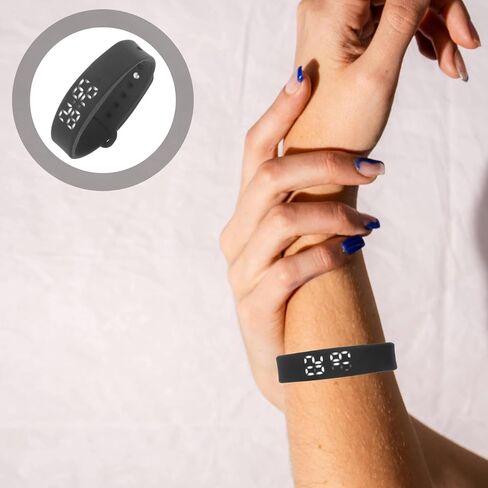 Wristband Bracelet with Pedometer Sleep Vibration Alarm Black Accurate Step Counting Real Temperature Display for Fitness Tracking in Saudi Arabia