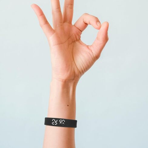 Wristband Bracelet with Pedometer Sleep Vibration Alarm Black Accurate Step Counting Real Temperature Display for Fitness Tracking in Saudi Arabia