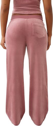 True Religion Women's Velour Sweatpants Straight Leg Track Pants with Crystal Horseshoe Logo in Saudi Arabia