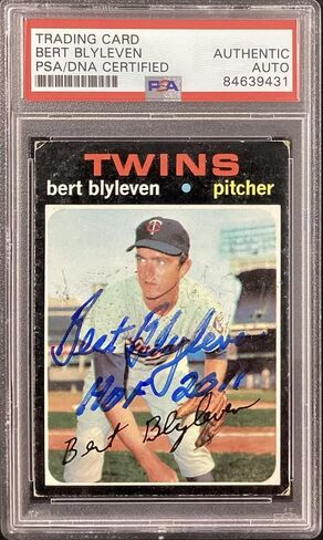 وقع بيرت بليليفن على 1971 Topps # 26 Rookie Card HOF 2011 Inscr Autograph PSA/DNA - بطاقات موقعة من ألواح البيسبول in Saudi Arabia