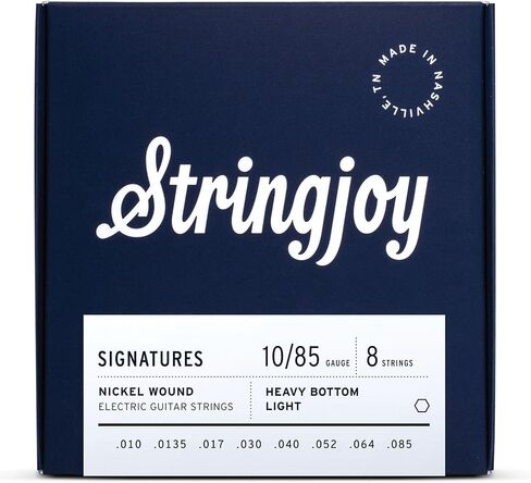 Stringjoy HVY108 8 سلاسل جيتار كهربائي من النيكل، (مقياس الضوء السفلي الثقيل، 10-85) in Kuwait