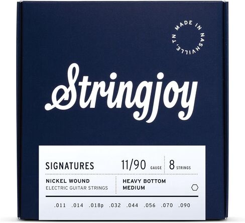 Stringjoy HVY108 8 سلاسل جيتار كهربائي من النيكل، (مقياس الضوء السفلي الثقيل، 10-85) in Kuwait