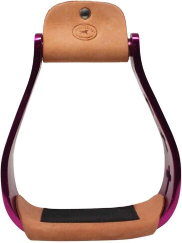 CHALLENGER Western Cross Cut-Out Pink Engraved Aluminum Saddle Show Stirrups 5145PK in Saudi Arabia
