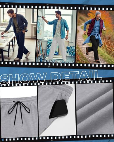 4 Pack Men's Sweatpants Open Bottom with Pockets Drawstring Athletic Lounge Joggers Baggy Workout Pants in Saudi Arabia