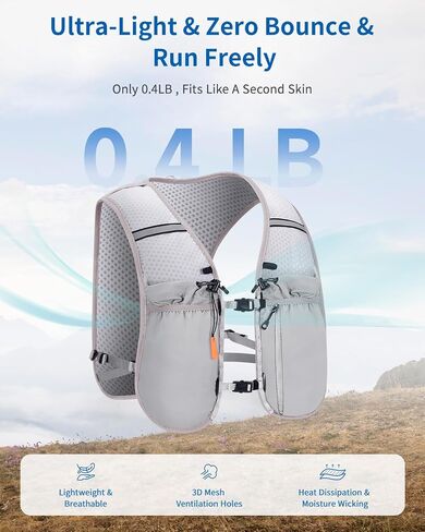 ECOHUB Running Hydration Vest Backpack, Lightweight Hydration Pack Bag Daypack for Hiking Cycling Marathon Backpack Vest for Women Men (No Bladder Included) | Breathable material in Saudi Arabia