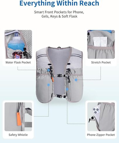 ECOHUB Running Hydration Vest Backpack, Lightweight Hydration Pack Bag Daypack for Hiking Cycling Marathon Backpack Vest for Women Men (No Bladder Included) | Breathable material in Saudi Arabia