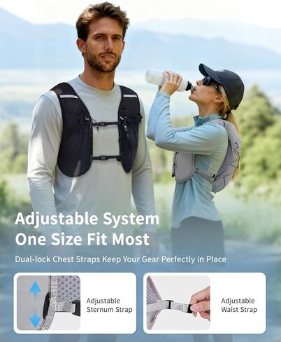 ECOHUB Running Hydration Vest Backpack, Lightweight Hydration Pack Bag Daypack for Hiking Cycling Marathon Backpack Vest for Women Men (No Bladder Included) | Breathable material in Saudi Arabia