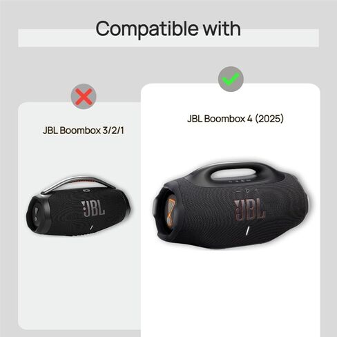 حزام حمل للسفر لمكبر الصوت المحمول JBL Boombox 4 المقاوم للماء، حقيبة حمل غطاء السفر لـ JBL Boombox 4 (أسود) in Kuwait