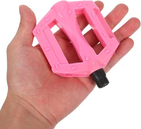 1pair Boy Girl Bike Pedals Plastic Replacement Pedals with Anti-Slip Design for Mountain Boy Girl's Bikes Pink Color Easy Installation Stable Support in Saudi Arabia