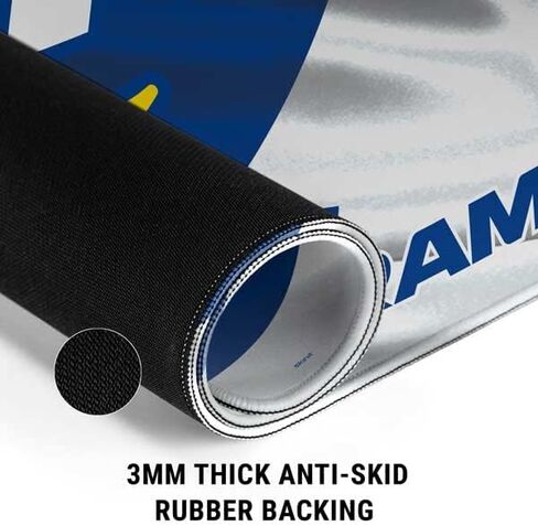 Skinit Medium Gaming Mouse Pad - Officially Licensed Los Angeles Rams Design with Stitched Edges, Waterproof, Non-Slip Rubber Base, Desk Mat for Keyboard & Mouse, 17.7" x 15.75" inches in Saudi Arabia