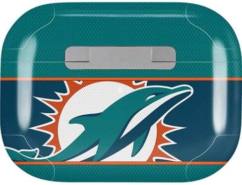 غلاف صوتي من Skinit متوافق مع Apple AirPods Pro - تصميم بلوك منطقة NFL Miami Dolphins Zone المرخص رسميًا in Saudi Arabia