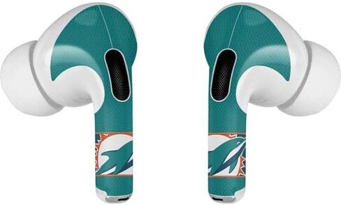 غلاف صوتي من Skinit متوافق مع Apple AirPods Pro - تصميم بلوك منطقة NFL Miami Dolphins Zone المرخص رسميًا in Saudi Arabia