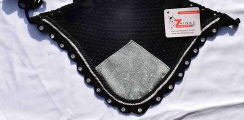 مجموعة وسادة سرج فضية لامعة متطابقة مع غطاء الأذن | معدات عرض الفروسية | مجموعة ماتشي لركوب الخيل | الترويض أو القفز/الصياد in Kuwait