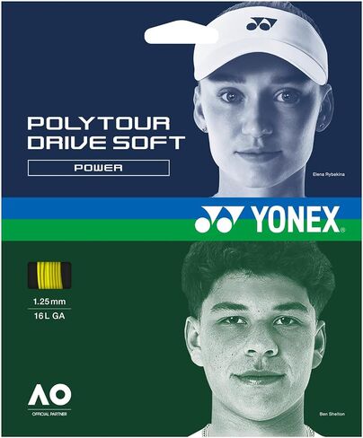 YONEX Polytour Drive Soft, Power, 1.25mm 16L Ga, Flash Yellow in Saudi Arabia