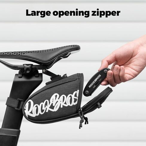 ROCKBROS Bike Saddle Bag, Lightweight 120g Bicycle Seat Bag with LED Light Hanging & Reflective Logo, Waterproof 3D Shell Bike Storage Bag for Road & Mountain Bikes,Blue in Saudi Arabia