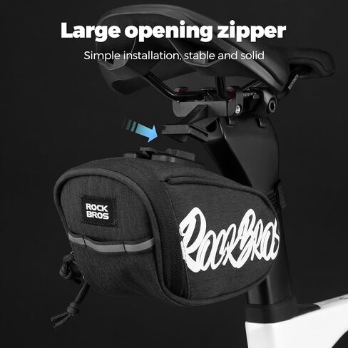 ROCKBROS Bike Saddle Bag, Lightweight 120g Bicycle Seat Bag with LED Light Hanging & Reflective Logo, Waterproof 3D Shell Bike Storage Bag for Road & Mountain Bikes,Blue in Saudi Arabia