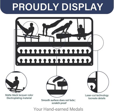 SUPERDANT Iron Medal Hangers Medal Holder Upgrade Hooks Award Medals Display Award Shelf Medals Organizer Wall Mounted Race Hanger Gifts for Athletes Kids in Saudi Arabia