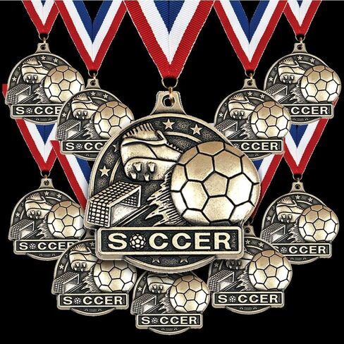 Soccer Medals 10 Pack, 2" Gold Soccer Team Medal Awards in Saudi Arabia