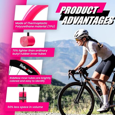 RideNow TPU Road Bike Inner Tube, 2 Pack Gravel Bike Tube 700 x 32C-47C with 45mm/65mm/85mm Presta Valves, Ultra-Light Puncture Resistant Bicycle Inner Tube(Include Bike Inner Tire Patch Repair Kits) in Saudi Arabia