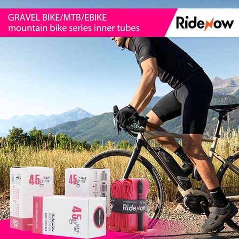 RideNow TPU Road Bike Inner Tube, 2 Pack Gravel Bike Tube 700 x 32C-47C with 45mm/65mm/85mm Presta Valves, Ultra-Light Puncture Resistant Bicycle Inner Tube(Include Bike Inner Tire Patch Repair Kits) in Saudi Arabia