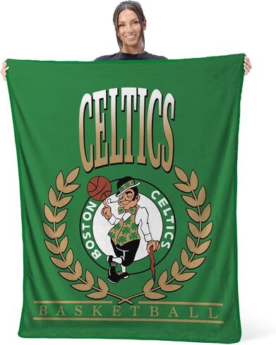 Northwest NBA Boston Celtic Silk Touch Throw Blanket - Official NBA Licensed, Ultra-Soft Fleece - Cozy Game Day Essential for Fans, Unisex Gift, 46" x 60" in Saudi Arabia