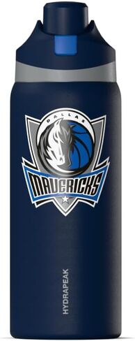 زجاجة مياه Hydrapeak x NBA مرخصة رسميًا من New York Knicks Oasis سعة 32 أونصة مع زر ضغط لغطاء المضغ، زجاجة مياه من الفولاذ المقاوم للصدأ بدون قش، زجاجة مياه معزولة سعة 32 أونصة in Kuwait