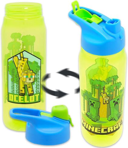 Minecraft Water Bottle Set for Boys - Bundle with a Refillable 20oz Container, Stickers, and More Sports Bottle for Kids, Girls in Saudi Arabia