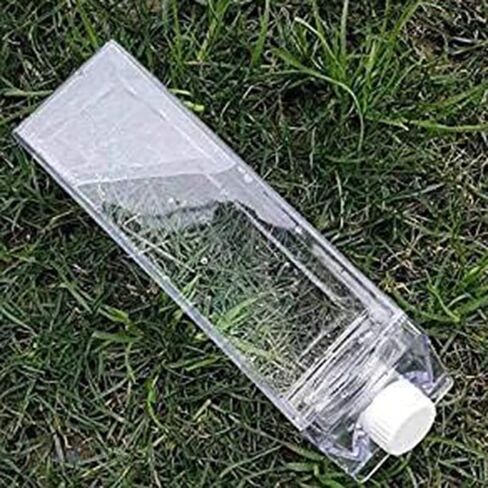 Jinberry 500ml/17Oz Cute Clear Milk Carton Water Bottle Portable Drinkware for Outdoor Climbing Tour or Camping in Saudi Arabia