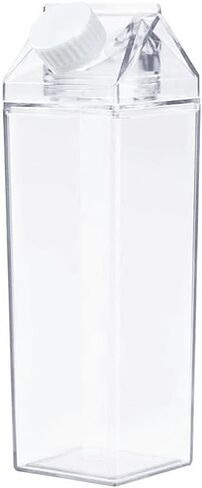 Jinberry 500ml/17Oz Cute Clear Milk Carton Water Bottle Portable Drinkware for Outdoor Climbing Tour or Camping in Saudi Arabia