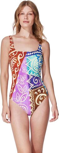 Gottex Square Neck One Piece - Adjustable Straps, Built-in Soft Cups, Tummy Control, Front & Back Lining in Saudi Arabia