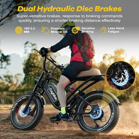 EUYBIKE Electric Bike for Adults, 2000W/3000W Peak Single/Double Motor with 48V/52V 25AH/30AH Battery, 20"x4.0" Fat Tires 35MPH/37MPH Ebike, Dual Hydraulic Disc Brake Full Suspension Electric Bicycle in Saudi Arabia