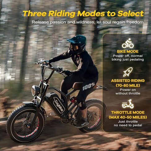 EUYBIKE Electric Bike for Adults, 2000W/3000W Peak Single/Double Motor with 48V/52V 25AH/30AH Battery, 20"x4.0" Fat Tires 35MPH/37MPH Ebike, Dual Hydraulic Disc Brake Full Suspension Electric Bicycle in Saudi Arabia